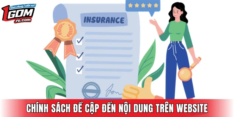 Chính sách đề cập đến nội dung trên website