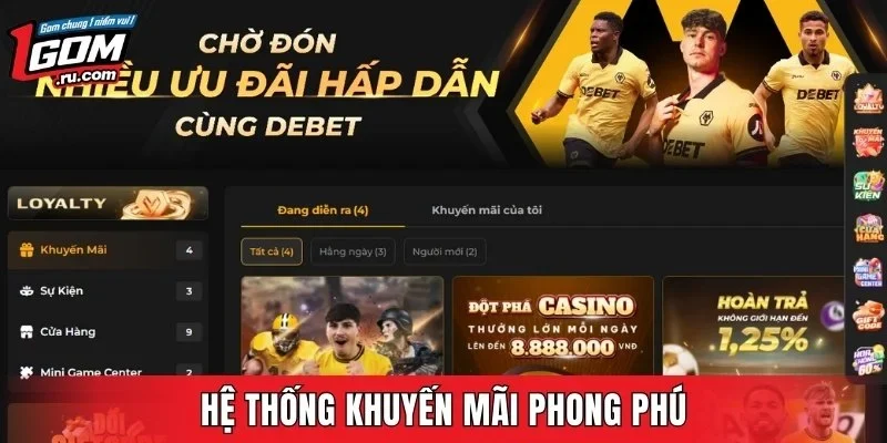 Hệ thống khuyến mãi phong phú